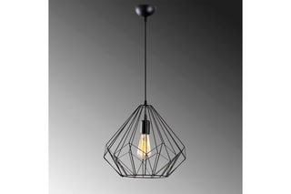 Candeeiro suspenso Diamond - Preto - 100 W
