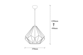 Candeeiro suspenso Diamond - Preto - 100 W