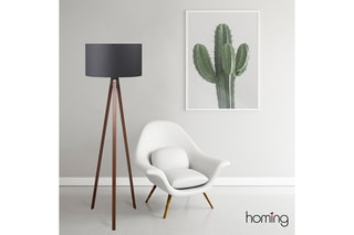 Lampadaire - Gris et marron - 60 W