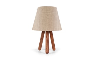 Candeeiro de mesa de madeira Ayd - Natural e bege - 60 W