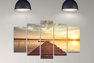 Políptico - 2 quadros de 20 x 40 cm - 2 quadros de 20 x 50 cm - 1 quadro de 20 x 60 cm