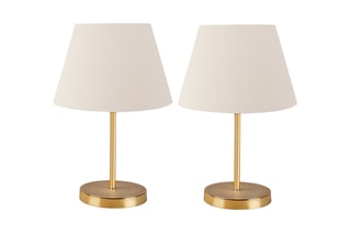 2 candeeiro de mesa Ayd - Bege e dourado - 60 W