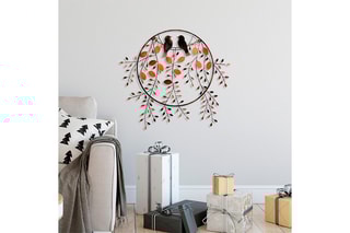 Décoration murale Love of Birds - 86 x 75 cm - Noir et rouge