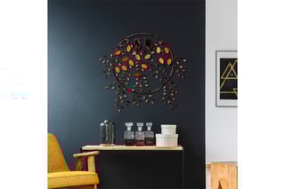 Décoration murale Love of Birds - 86 x 75 cm - Noir et rouge