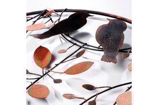 Décoration murale Love of Birds - 86 x 75 cm - Noir et rouge