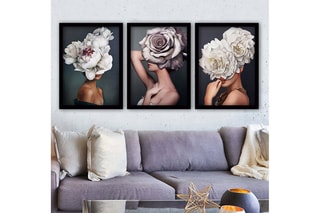 3 pinturas decorativas em moldura Albert -  35 x 45 cm -