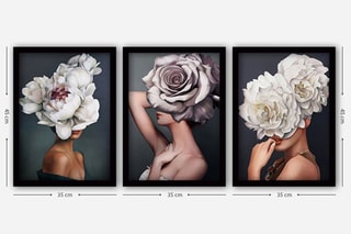 3 pinturas decorativas em moldura Albert -  35 x 45 cm -