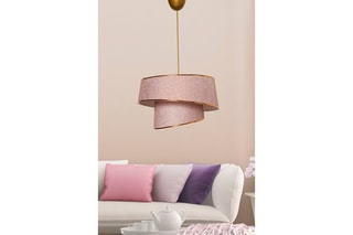 Candeeiro suspenso - Rosa e dourado - 45-60 W