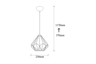 Candeeiro suspenso Diamond - Preto - 100 W