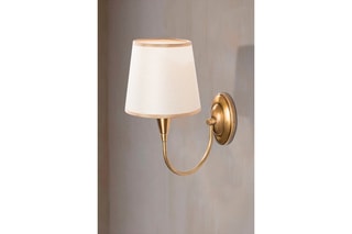Aplique de parede Prado Branco e dourado