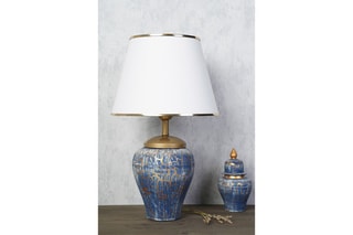 Candeeiro de mesa YL203 - Azul e branco - 60 W