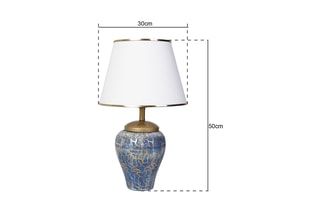 Candeeiro de mesa YL203 - Azul e branco - 60 W