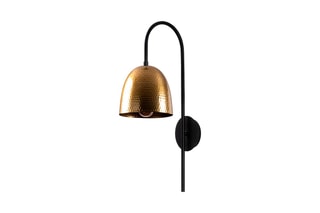Aplique de parede - Preto e dourado - 60 W