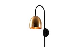 Aplique de parede - Preto e dourado - 60 W
