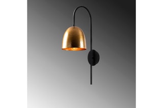 Aplique de parede - Preto e dourado - 60 W