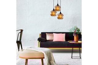 Candeeiro suspenso Gold - Preto e dourado - 3 x 40 W