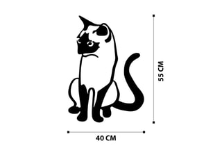 Decoração de parede Chat 2 - 39 x 55 cm - Preto