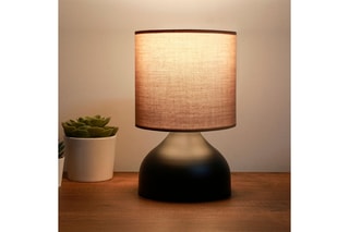 Candeeiro de mesa Ayd - Preto e castanho - 60 W