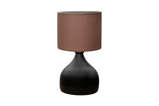 Candeeiro de mesa Ayd - Preto e castanho - 60 W