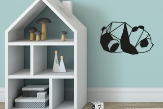 Decoração de parede Panda 2 - 52 x 31 cm - Preto