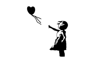 Decoração de parede Banksy - Preto - 85 x 105 cm - Reprodução