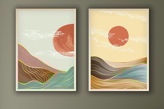 2 quadros em madeira - 50 x 70 cm