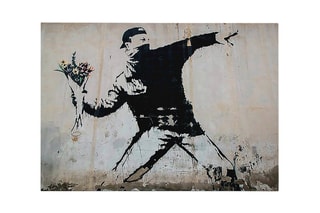 Tableau "Le Lanceur de fleurs" Banksy - 70 x 100 cm