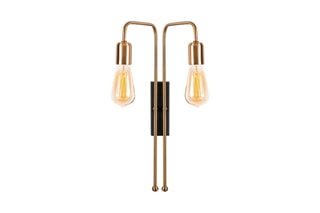 Aplique de parede Mum - Dourado e preto - 2 x 100 W
