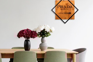 Decoração de parede em madeira Fashion 2 - 54 x 54 cm - Natural e preto