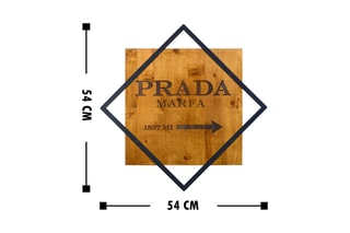 Decoração de parede em madeira Fashion 2 - 54 x 54 cm - Natural e preto