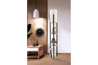 Candeeiro de pé Circle Nora - Preto - 45-60 W - 135 cm