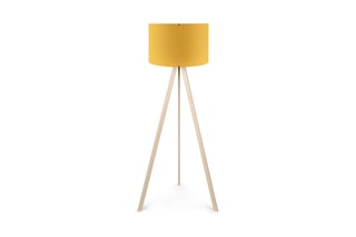 Lampadaire trépied AYD - Naturel et jaune - 100 W - 140 cm