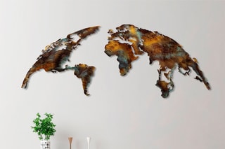 Decoração de parede Wold Map Medium 3 - 150 x 59 cm - Castanho­