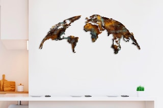 Decoração de parede Wold Map Medium 3 - 150 x 59 cm - Castanho­