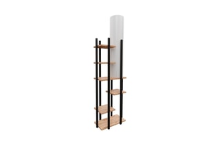 Lampadaire - Imitation noyer et marron - 60 W