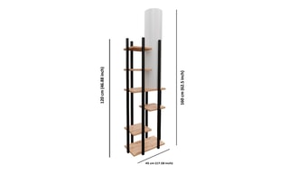 Lampadaire - Imitation noyer et marron - 60 W