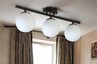 Candeeiro de teto - Preto e branco - 3 x 60 W