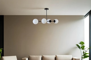 Candeeiro de teto Yeni Favori 4 - Preto e branco - 4 x 60 W