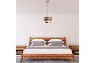 Candeeiro suspenso Cake - Bege e dourado - 60 W