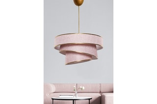 Candeeiro suspenso Couper - Bege e dourado - 60 W