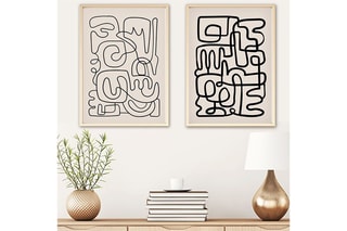 2 quadros em madeira maciça Huhu184 - 50 x 70 cm