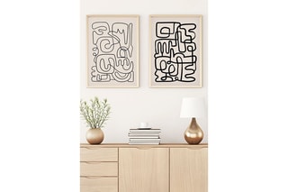 2 quadros em madeira maciça Huhu184 - 50 x 70 cm
