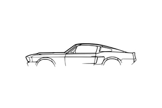 Decoração de parede Ford Mustang Shelby, 1967 - Preto - 70 x 15 cm