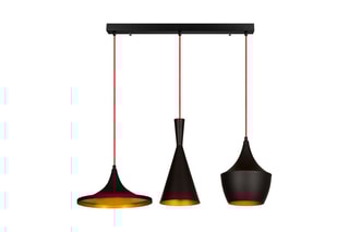 Candeeiro suspenso Elmas  - Preto - 3 x 100 W