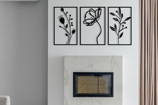 Decoração de parede Flowers - Preto - 70 x 39 cm