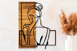 Decoração de parede de madeira Woman Posture