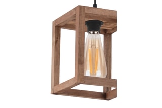 Candeeiro suspenso em madeira - Natural - 45 - 60 W