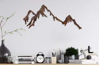 Decoração de parede Rusty Mountain - 45 x 70 cm - Latão antigo