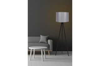 Lampadaire trépied - Gris et noir - 60 W - 145 cm