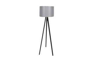 Lampadaire trépied - Gris et noir - 60 W - 145 cm